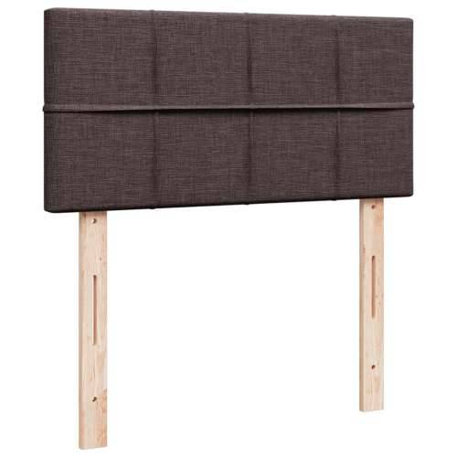 Krevet s oprugama i madracem tamnosmeđi 100 x 200 cm od tkanine Tamno smeđa 100 x 200 cm Blok s kvadratima Cijena