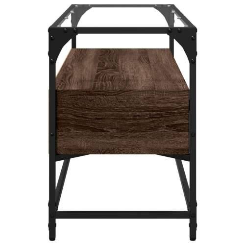 TV ormarić sa staklenom površinom boja hrasta 98x35x51 cm drvo Smeđi hrast 1 98 cm Cijena