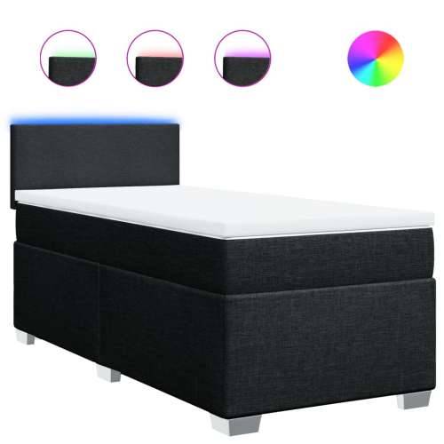 Box spring krevet s madracem crni 80 x 200 cm od tkanine - Crna 80 x 200 cm Gladak dizajn Cijena