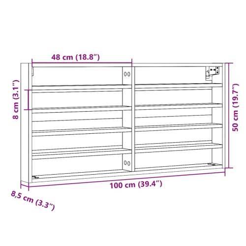 Vitrina crna 100x8,5x50 cm konstruirano drvo - Crna 100 x 8.5 x 50 cm 1 Cijena