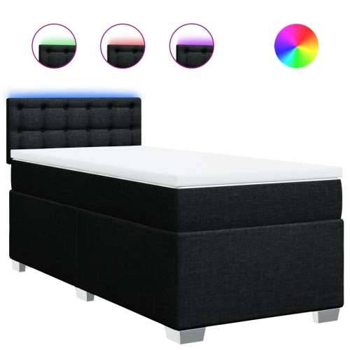Box spring krevet s madracem crni 80 x 200 cm od tkanine - Crna 80 x 200 cm gumbi Cijena