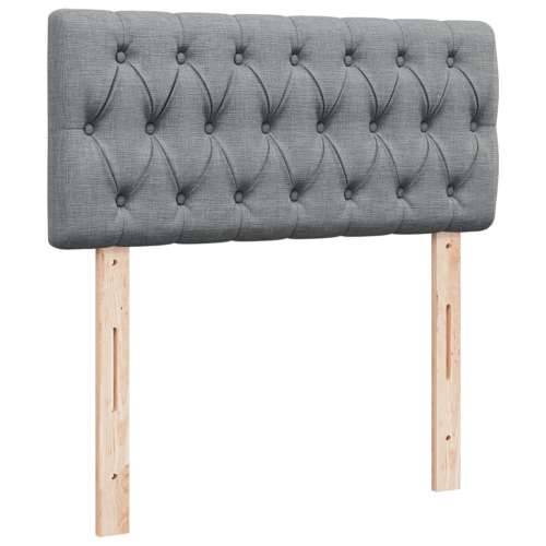 Box spring krevet s madracem svjetlosivi 90x190 cm od tkanine - Svjetlosiva 90 x 190 cm Dizajn s gumbima Cijena