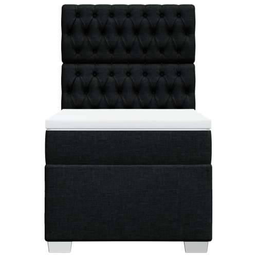 Box spring krevet s madracem crni 80 x 200 cm od tkanine - Crna 80 x 200 cm Dizajn s gumbima Cijena