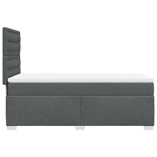 Krevet s oprugama i madracem tamnosivi 90 x 190 cm od tkanine - Tamno siva 90 x 190 cm gumbi Cijena