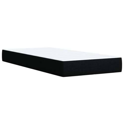 Krevet s oprugama i madracem crni 100 x 200 cm od tkanine - Crna 100 x 200 cm Blok s kvadratima Cijena
