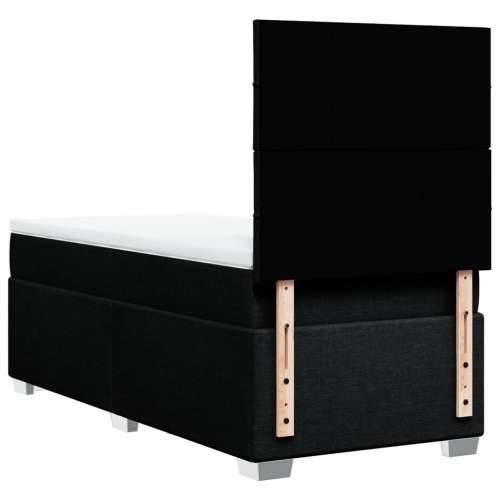 Krevet s oprugama i madracem crni 100 x 200 cm od tkanine - Crna 100 x 200 cm Blok s kvadratima Cijena