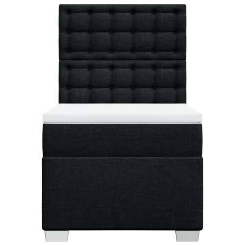 Krevet s oprugama i madracem crni 100 x 200 cm od tkanine - Crna 100 x 200 cm gumbi Cijena