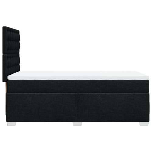Krevet s oprugama i madracem crni 100 x 200 cm od tkanine - Crna 100 x 200 cm gumbi Cijena