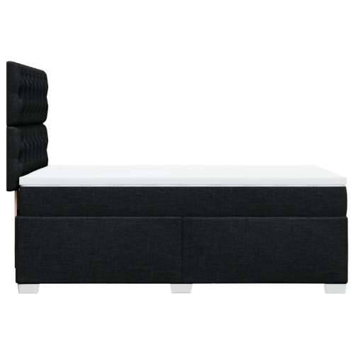 Box spring krevet s madracem crni 80 x 200 cm od tkanine - Crna 80 x 200 cm Dizajn s gumbima Cijena