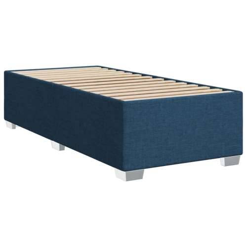Krevet s oprugama i madracem plavi 100 x 200 cm od tkanine - Plava 100 x 200 cm Gladak dizajn Cijena