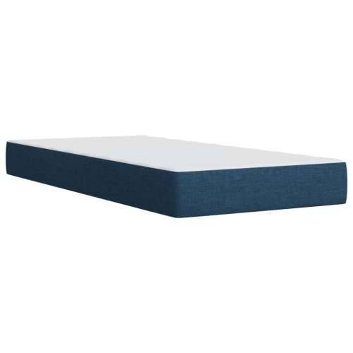 Krevet s oprugama i madracem plavi 100 x 200 cm od tkanine - Plava 100 x 200 cm Gladak dizajn Cijena