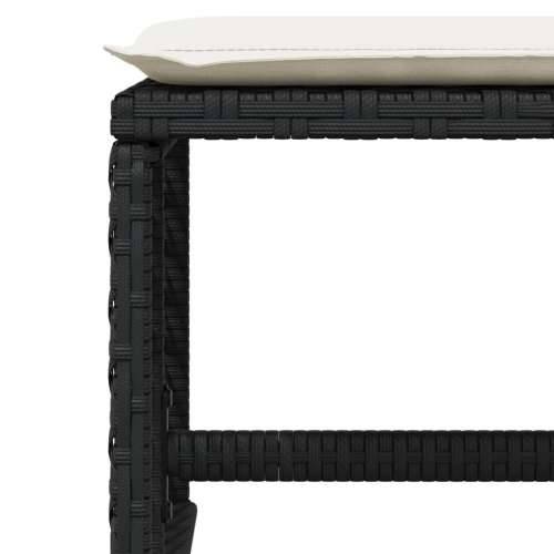 Vrtni taburei s jastucima 4 kom crni 41x41x36 cm od poliratana - Crna i krem 4 Cijena