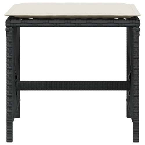 Vrtni taburei s jastucima 4 kom crni 41x41x36 cm od poliratana - Crna i krem 4 Cijena