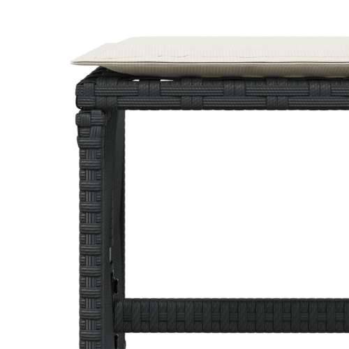 Vrtni taburei s jastucima 4 kom crni 41x41x36 cm od poliratana - Crna i krem 4 Cijena
