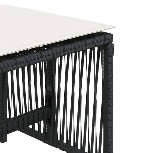 Vrtni taburei s jastucima 4 kom crni 41x41x36 cm od poliratana - Crna i krem 4 Cijena