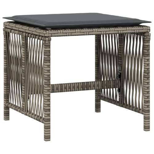 Vrtni stolci s jastucima 4 kom sivi 41x41x36 cm od poliratana - Siva 4 Cijena
