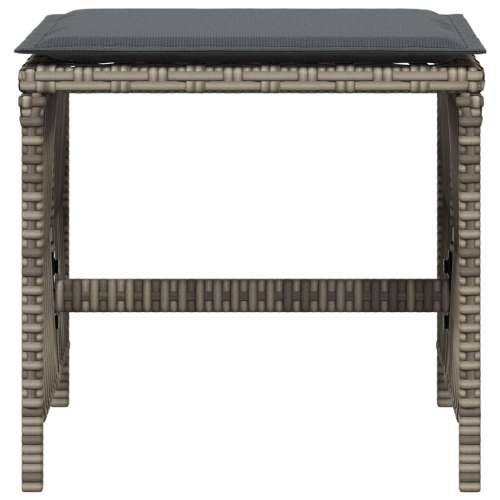 Vrtni stolci s jastucima 4 kom sivi 41x41x36 cm od poliratana - Siva 4 Cijena