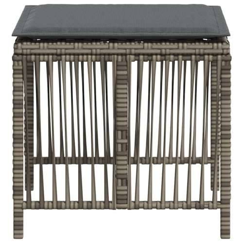 Vrtni stolci s jastucima 4 kom sivi 41x41x36 cm od poliratana - Siva 4 Cijena