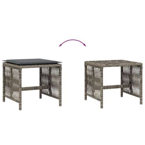 Vrtni stolci s jastucima 4 kom sivi 41x41x36 cm od poliratana - Siva 4 Cijena