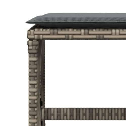 Vrtni stolci s jastucima 4 kom sivi 41x41x36 cm od poliratana - Siva 4 Cijena