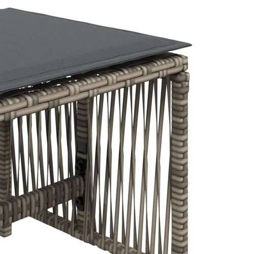 Vrtni stolci s jastucima 4 kom sivi 41x41x36 cm od poliratana - Siva 4 Cijena