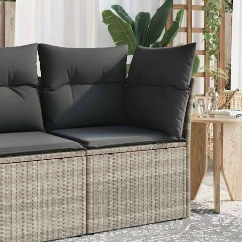 Kutna vrtna sofa od poliratana s jastucima svijetlosivi - Svjetlosiva 1 kutna sofa Cijena