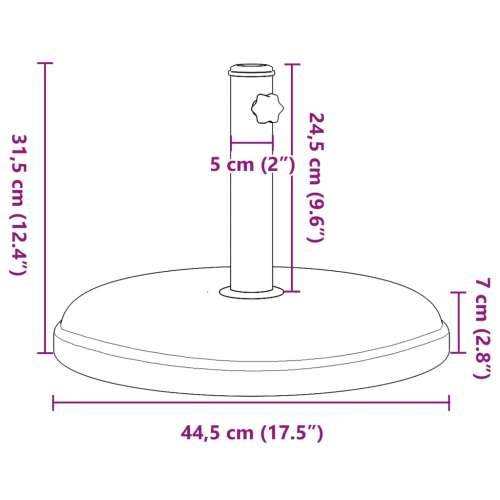 Baza suncobrana za stupove Ø 32/35/38 mm 15 kg okrugla - Tamno siva 1 15 kg Cijena