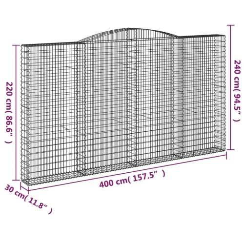 Lučne gabionske košare 9 kom 400x30x220/240cm pocinčano željezo 400 x 30 x 220/240 cm 9 Cijena