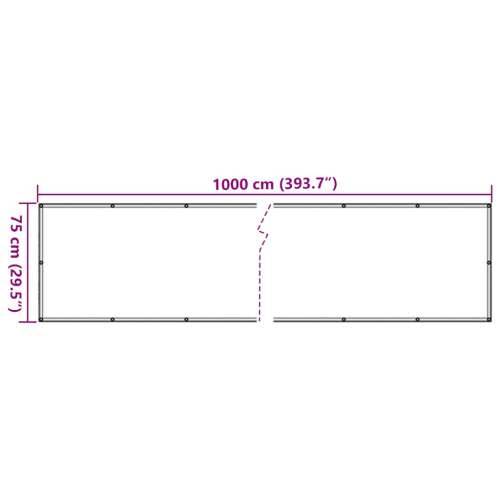 Balkonski zaslon za privatnost sivi 1000 x 75 cm PVC Siva 1000 x 75 cm 1 Cijena
