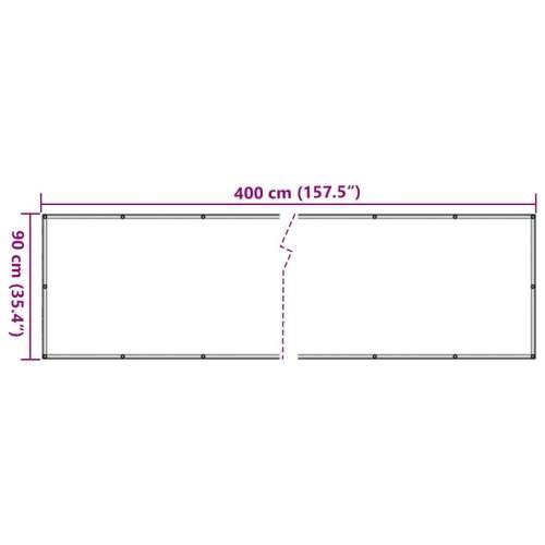 Balkonski zaslon za privatnost sivi 400 x 90 cm PVC - Siva 400 x 90 cm 1 Cijena
