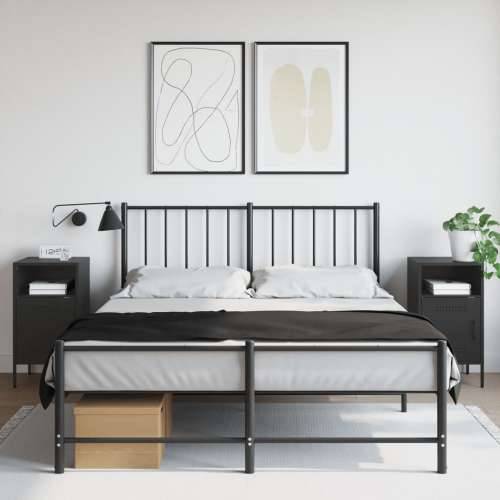 Noćni ormarići 2 kom crni 36x39x68 cm čelik - Crna 2 Cijena