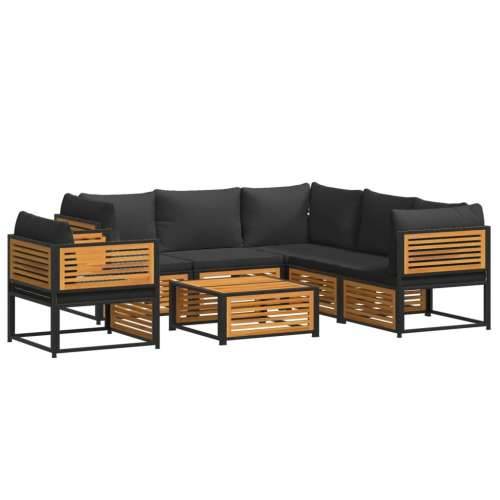 Vrtna garnitura - 7-dijelni set vrtnih sofa s jastucima masivno bagremovo drvo - Antracit 3x kutna + fotelja + 2x srednja + stol Cijena
