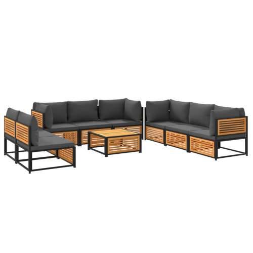 9-dijelna set vrtnih sofa s jastucima masivno bagremovo drvo - Antracit 4x kutna + 4x srednja + stol 1 Cijena