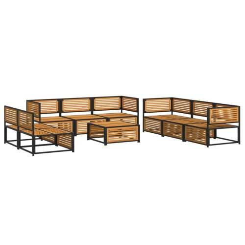 9-dijelna set vrtnih sofa s jastucima masivno bagremovo drvo - Antracit 4x kutna + 4x srednja + stol 1 Cijena