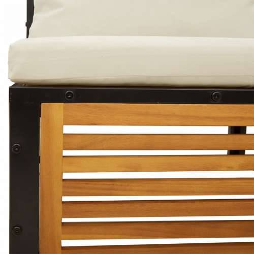 5-dijelna set vrtnih sofa od masivnog drva bagrema s jastucima - Krema 2x kutna + srednja + tabure + stol 1 Cijena