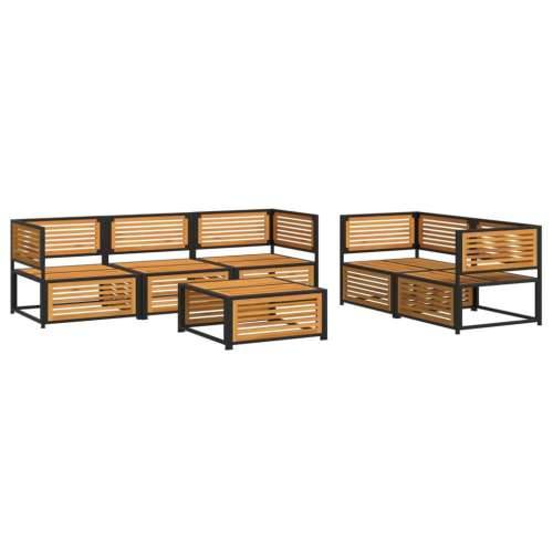 6-dijelna set vrtnih sofa s jastucima masivno bagremovo drvo - Krema 4x kutna + srednja + stol 1 Cijena