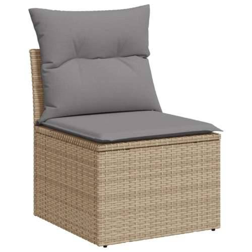 5-dijelni vrtni set sofa s jastucima bež od poliratana - bež i siva bez spremišta 1 Cijena