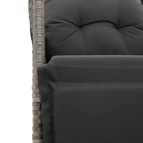 7-dijelni vrtni bistro set od poliratana s jastucima sivi - Siva 190 x 90 x 75 cm 6 Cijena