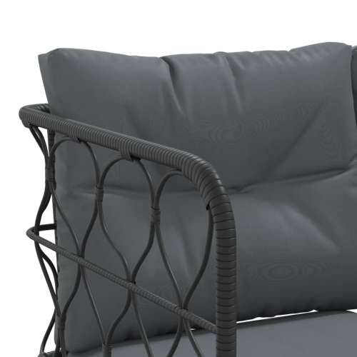 Set vrtnih sofa s jastucima crni od čelika i tekstilena - Uže 1 Cijena