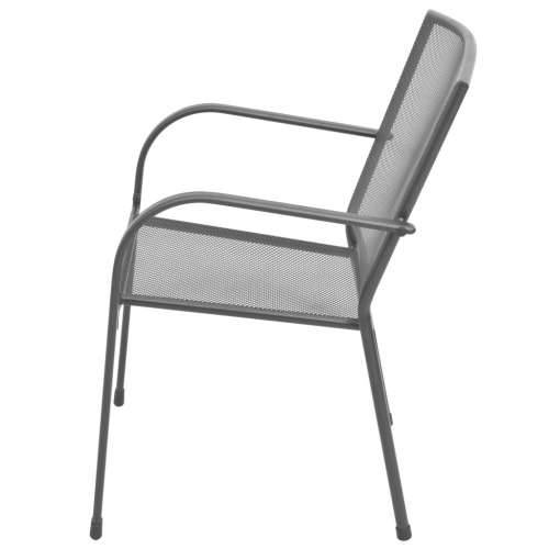 Set složivih vrtnih stolica 3 kom antracit čelik obložen prahom - 80 x 72.5 cm 2 Cijena