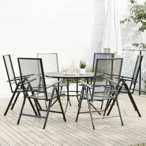 Set vrtnih naslonjača 7 kom antracit od čelika obloženog prahom - 110 x 72.5 cm 6 Cijena