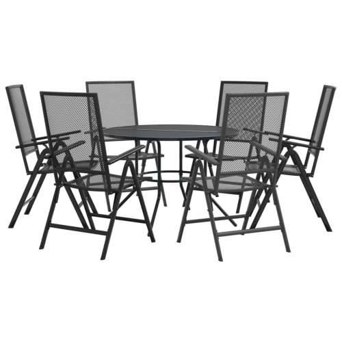 Set vrtnih naslonjača 7 kom antracit od čelika obloženog prahom - 110 x 72.5 cm 6 Cijena