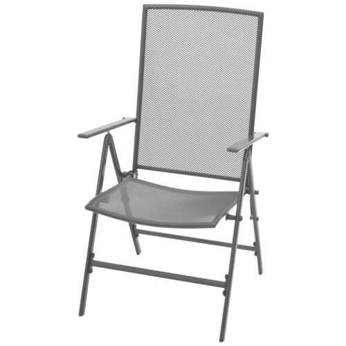 Set vrtnih naslonjača 7 kom antracit od čelika obloženog prahom - 110 x 72.5 cm 6 Cijena