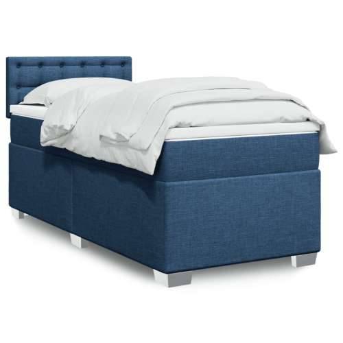 Krevet s oprugama i madracem plavi 80x200 cm od tkanine - Plava 80 x 200 cm gumbi Cijena