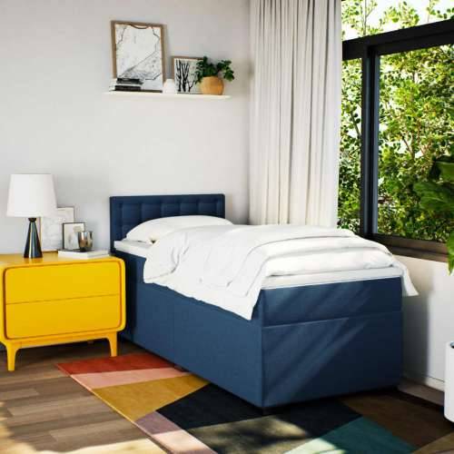 Krevet s oprugama i madracem plavi 80x200 cm od tkanine - Plava 80 x 200 cm gumbi Cijena
