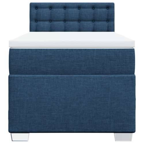 Krevet s oprugama i madracem plavi 90 x 190 cm od tkanine - Plava 90 x 190 cm gumbi Cijena