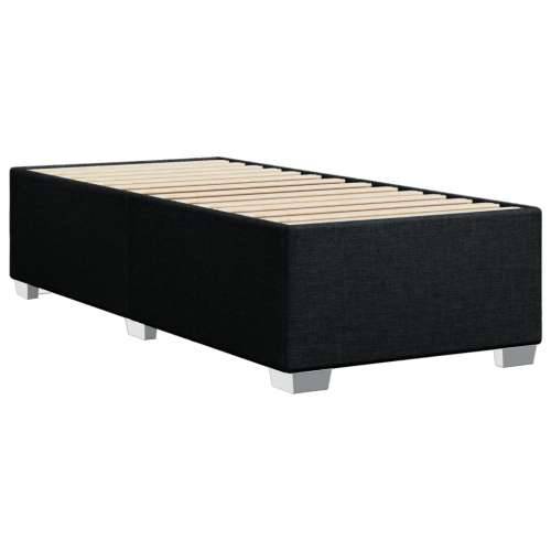 Krevet s oprugama i madracem crni 100 x 200 cm od tkanine - Crna 100 x 200 cm Gladak dizajn Cijena