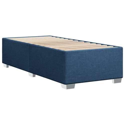 Krevet s oprugama i madracem plavi 90 x 190 cm od tkanine - Plava 90 x 190 cm Gladak dizajn Cijena