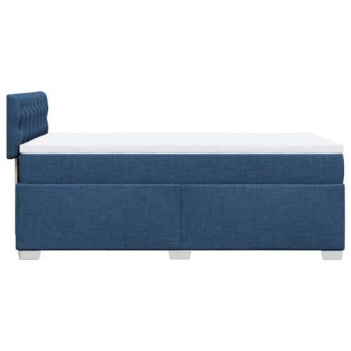 Krevet s oprugama i madracem plavi 90 x 190 cm od tkanine - Plava 90 x 190 cm Dizajn s gumbima Cijena