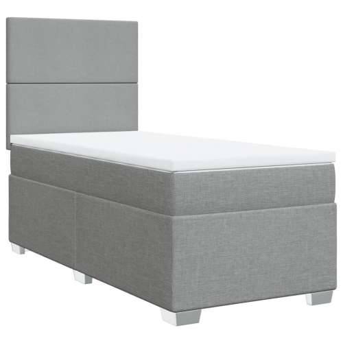 Box spring krevet s madracem svjetlosivi 90x190 cm od tkanine - Svjetlosiva 90 x 190 cm Gladak dizajn Cijena